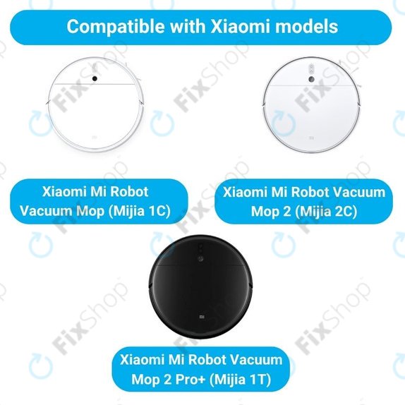 Replacement set for Xiaomi Mi Robot Vacuum Mop (Mijia 1C), 2 (Mijia 2C) 2 Pro+ (Mijia 1T) (1x Main brush, 2x Filter, 2x Side brush)