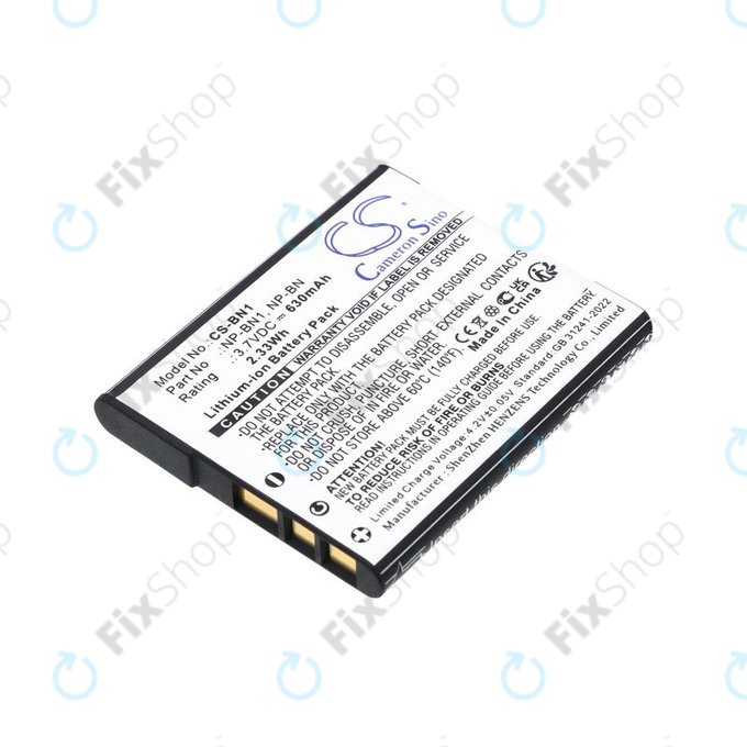 Battery for Sony Cyber-Shot DSC-TX20, TX9, 630mAh, Li-Ion, 3.7V, NP-BN1, HQ