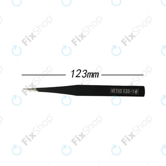 Vetus ESD-16 - Antistatic Metal Tweezer with Straight-Pointed Tip (128mm)
