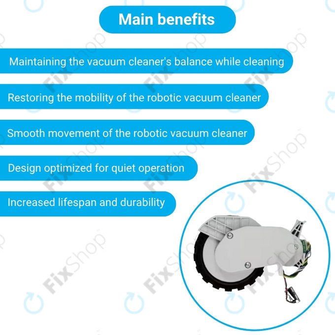Xiaomi Robot Vacuum X20, S10, Dreame X30, X20, X10 Pro - Wheel with Motor (Right) (White)