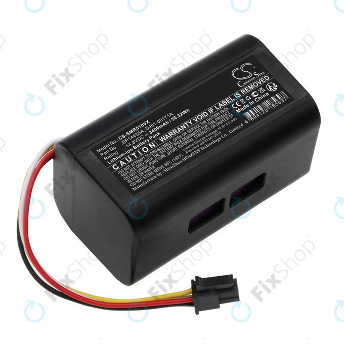 Battery for Samsung PowerBot-E, Eureka i5, Midea i5, i9, 3400mAh, Li-Ion, 14.8V, BP14435A, HQ