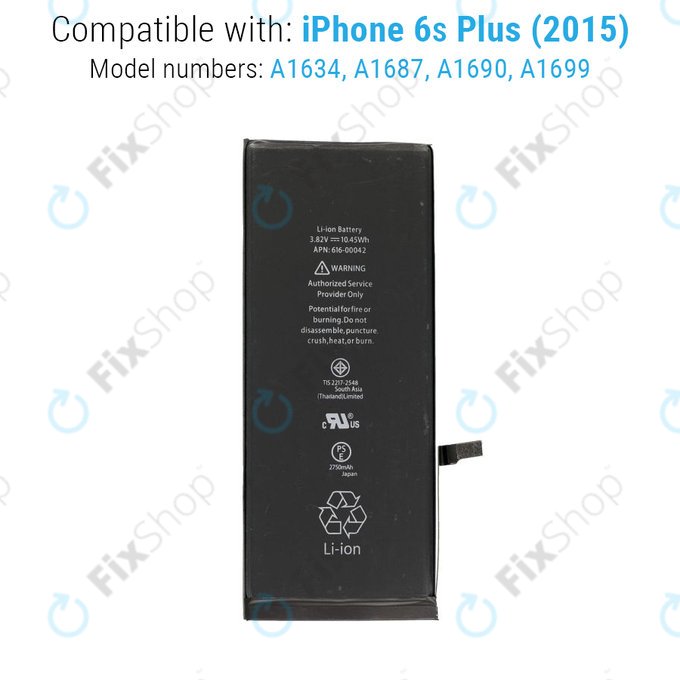 Battery for iPhone 6S Plus, 2750mAh