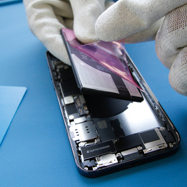 Stick new adhesive tape on the new battery