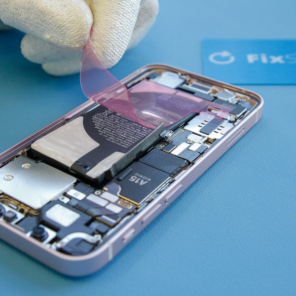 Stick new adhesive tape on the new battery