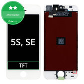 Display for iPhone 5S, SE, White, Touch Screen with Frame