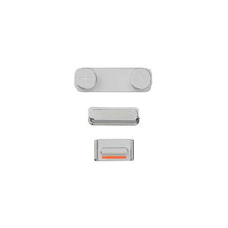 Apple iPhone 5S - Side Buttons Set - Power + Volume + Mute (Silver)