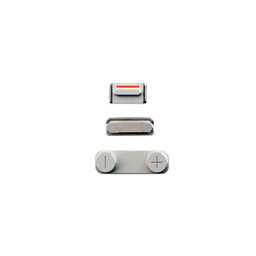 Apple iPhone 5 - Side Buttons Set - Power + Volume + Mute (White)