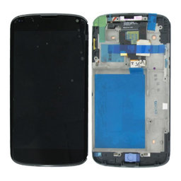 LG Nexus 4 E960 - LCD Display + Touch Screen + Frame (Black) TFT
