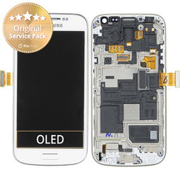 Samsung Galaxy S4 Mini i9195 - LCD Display + Touch Screen + Frame (White Frost) - GH97-14766B Genuine Service Pack