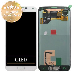 Samsung Galaxy S5 G900F - LCD Display + Touch Screen (Shimmery White) - GH97-15959A, GH97-15734A Genuine Service Pack