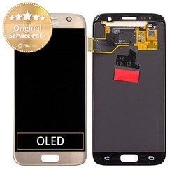 Samsung Galaxy S7 G930F - LCD Display + Touch Screen (Gold) - GH97-18523C, GH97-18761C, GH97-18757C Genuine Service Pack