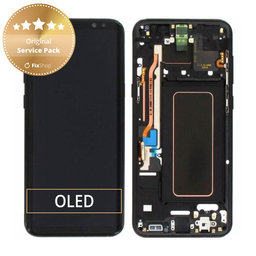 Samsung Galaxy S8 Plus G955F - LCD Display + Touch Screen + Frame (Midnight Black) - GH97-20470A, GH97-20564A, GH97-20565A Genuine Service Pack