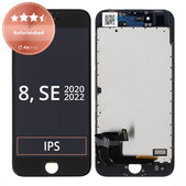 Display for iPhone 8, SE (2020), SE (2022), Black, Touch Screen with Frame, Refurbished