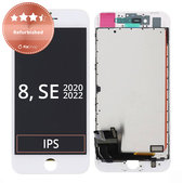 Display for iPhone 8, SE (2020), SE (2022), White, Touch Screen with Frame, Refurbished