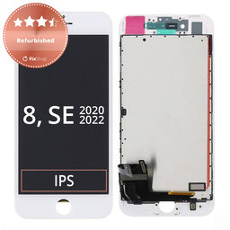Apple iPhone 8, SE (2020), SE (2022) - LCD Display + Touch Screen + Frame (White) Refurbished