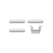 Apple iPhone 8, SE (2020), SE (2022) - Side Buttons Set - Power + Volume + Mute (Silver, White)