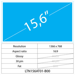 15.6 LCD Fat Glossy 30 pin HD