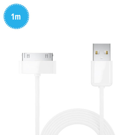 30-pin / USB cable, 1 m, compatible with Apple