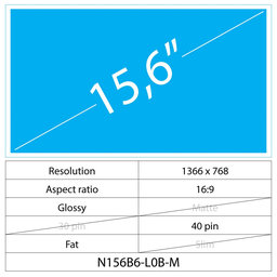 15.6" LCD Normal Matte 40pin HD NT156WHM-N50