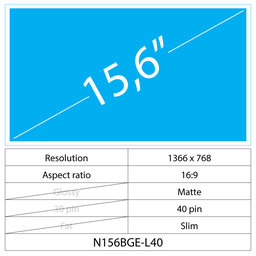 Toshiba Satellite S55D-A 15.6 LCD Slim Matte 40 pin HD