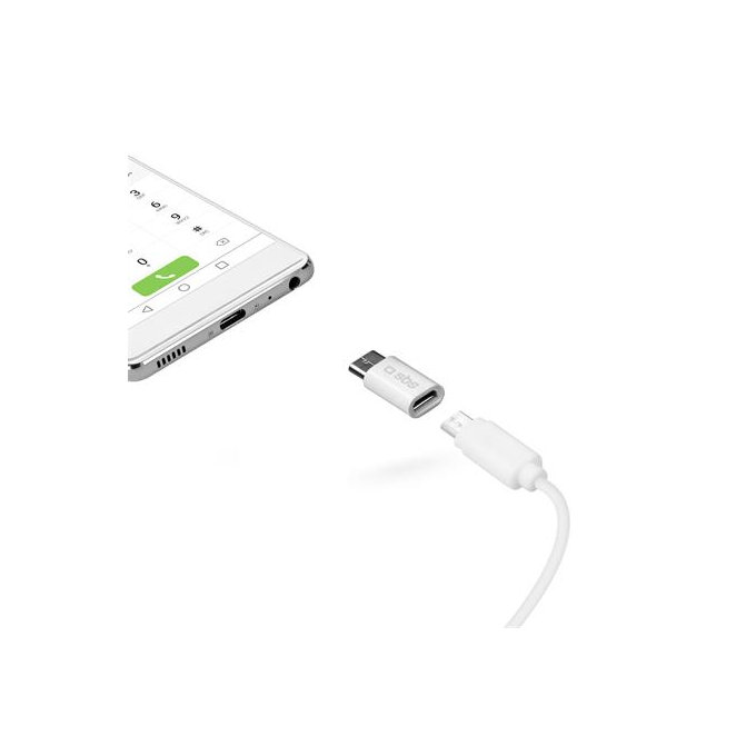SBS - Adapter Micro-USB / USB-C, white