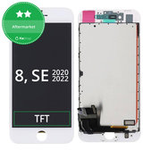 Display for iPhone 8, SE (2020), SE (2022), White, Touch Screen with Frame