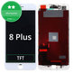 Display for iPhone 8 Plus, White, Touch Screen with Frame