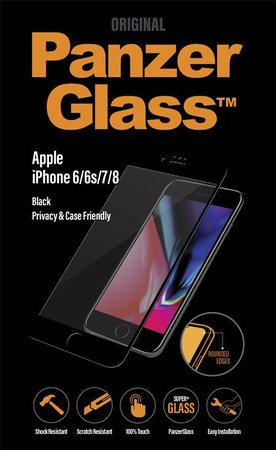 PanzerGlass - Case-friendly Hardened Glass for iPhone 8/7/6s/6 Privacy, Black