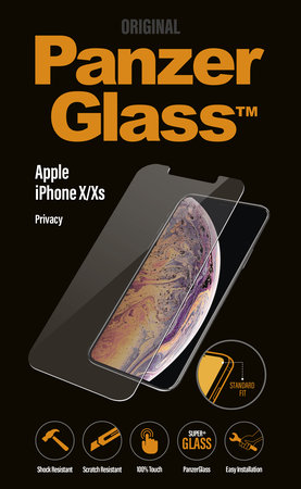 PanzerGlass - Tempered Glass Privacy Standard Fit for iPhone X, XS & 11 Pro, transparent