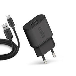 SBS - 5W Charging Adapter USB + Cable USB / Micro-USB, black