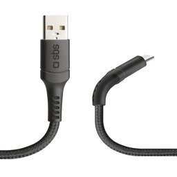 SBS - Cable UNBREAKABLE - USB / USB-C (1m), black