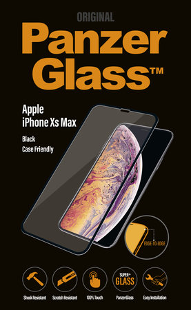 PanzerGlass - Tempered Glass for iPhone XS Max, Casefriendly, Black
