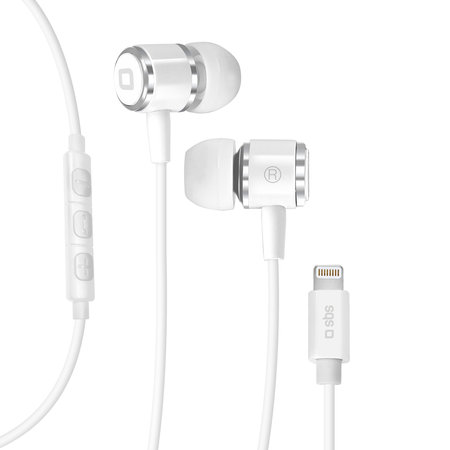 SBS - Headphones with Microphone, Lightning, white