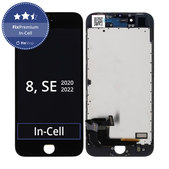 Display In-Cell for iPhone 8, SE (2020), SE (2022), Black, Touch Screen with Frame, FixPremium