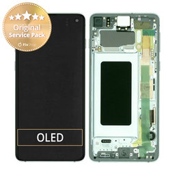 Samsung Galaxy S10 G973F - LCD Display + Touch Screen + Frame (Prism Green) - GH82-18850E, GH82-18835E Genuine Service Pack