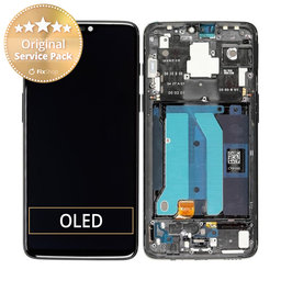 OnePlus 6 - LCD Display + Touch Screen + Frame (Mirror Black) - 2011100029 Genuine Service Pack
