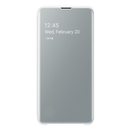 Samsung - Bookcase Case, Clear View for Samsung Galaxy S10e, White