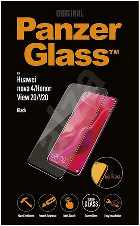 PanzerGlass - Edge-to-Edge Tempered Glass for Huawei Nova 4 / Honor View 20 / V20, black