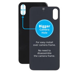 Apple iPhone X - Rear Housing Glass with Bigger Camera Hole (Space Gray)