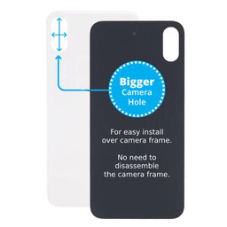 Apple iPhone X - Rear Housing Glass with Bigger Camera Hole (Silver)