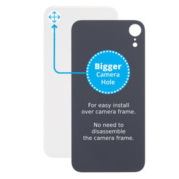 Apple iPhone XR - Rear Housing Glass with Bigger Camera Hole (White)