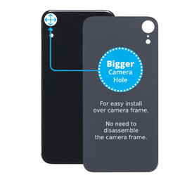 Apple iPhone XR - Rear Housing Glass with Bigger Camera Hole (Black)