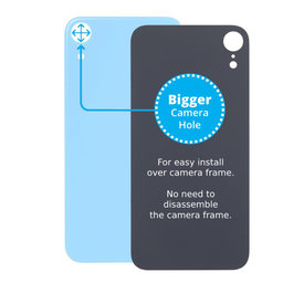 Apple iPhone XR - Rear Housing Glass with Bigger Camera Hole (Blue)