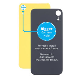 Apple iPhone XR - Rear Housing Glass with Bigger Camera Hole (Yellow)