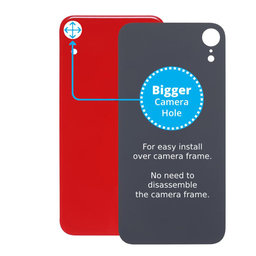 Apple iPhone XR - Rear Housing Glass with Bigger Camera Hole (Red)
