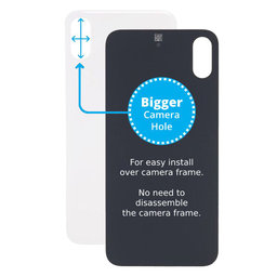 Apple iPhone XS - Rear Housing Glass with Bigger Camera Hole (Silver)