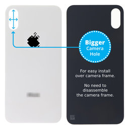 Apple iPhone XS Max - Rear Housing Glass with Bigger Camera Hole (White)
