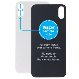 Apple iPhone XS Max - Rear Housing Glass with Bigger Camera Hole (White)