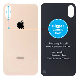 Apple iPhone XS Max - Rear Housing Glass with Bigger Camera Hole (Gold)