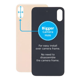 Apple iPhone XS - Rear Housing Glass with Bigger Camera Hole (Gold)